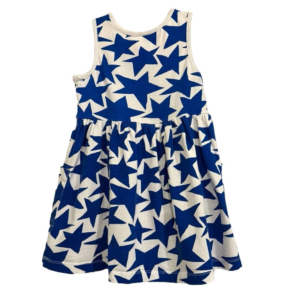 Hanna Andersson Size 4 Star Tank Dress Cotton Pockets - Picture 2 of 5